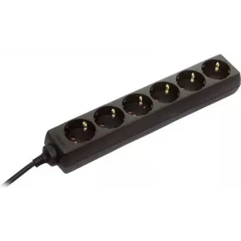 Power strip AS Schwabe 11632 juoda su apsauginiais kontaktais, be jungiklio