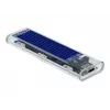 Išorinis dėklas SSD DELOCK 42620 M.2 NVMe PCIe su USB Type-C moterišku lizdu, skaidrus