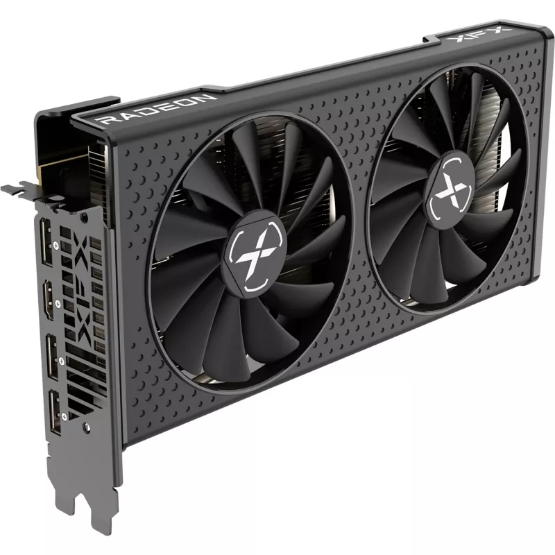 Vaizdo plokštė XFX Radeon RX 7600 – 8 GB GDDR6, PCIe 4.0, 128 bitų, 2x DisplayPort 2.1, HDMI 2.1, 2 ventiliatoriai
