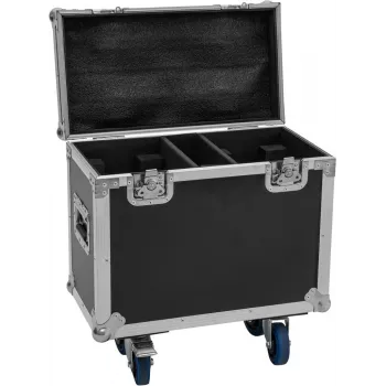 Flightcase Roadinger 2x TMH-B120 su ratukais – dvigubas stelažinis apsauginis dėklas dviems TMH-B120 įrenginiams