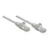 Intellinet tinklo jungiamasis laidas, Cat6, 2 m, pilka, CCA, U/UTP, PVC, RJ45, auksuoti kontaktai, su apsauga nuo užkabinimo, su gaubtukais, viso gyvenimo garantija