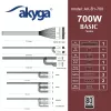 Akyga AK-B1-700 Basic 700 W ATX maitinimo blokas, pasyvusis PFC, 120 mm ventiliatorius, pilkas