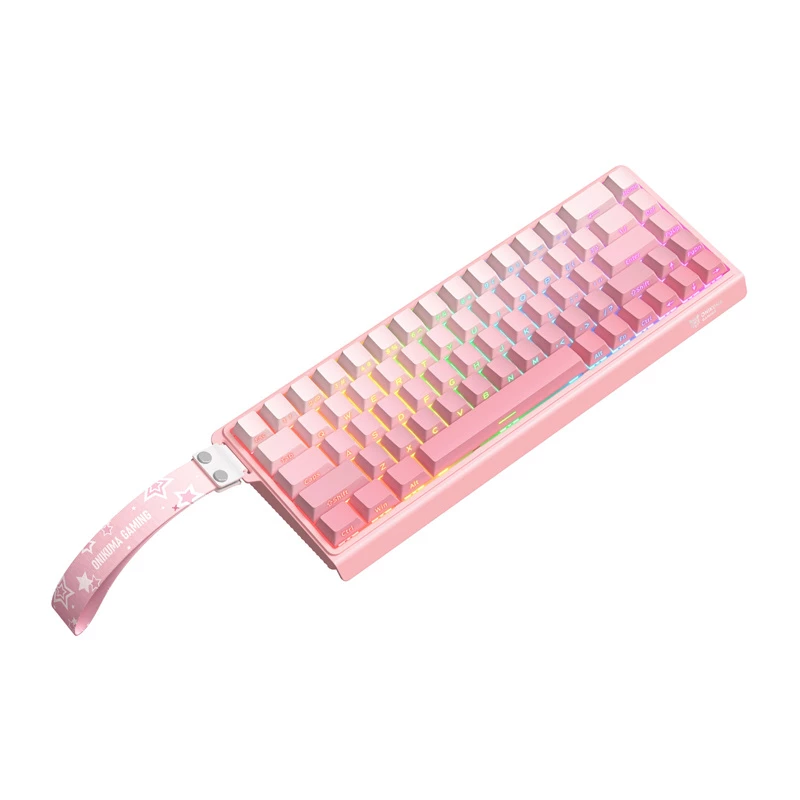 Laidinė žaidimų klaviatūra Onikuma G69 rožinė, USB, pilnas išdėstymas