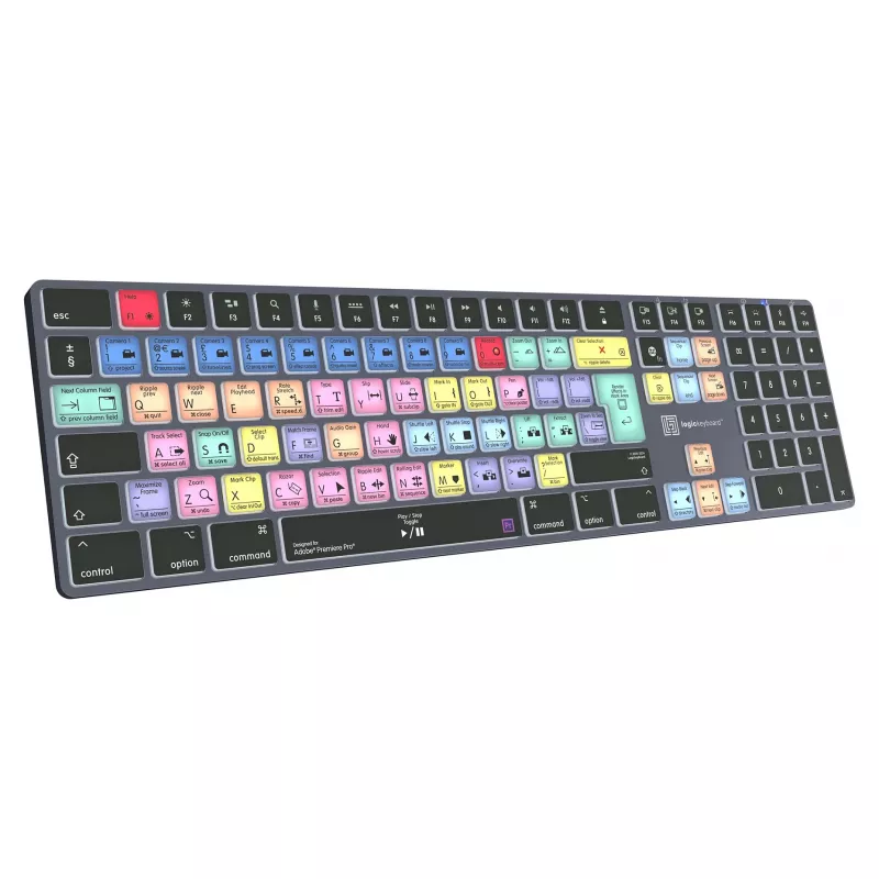 LogicKeyboard Titan DE Mac klaviatūra, skirta Adobe Premiere Pro CC – vokiškas išdėstymas