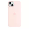 Silicone dėklas su MagSafe, iPhone 15 Plus, šviesiai rožinis