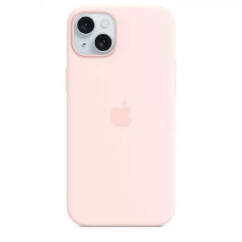 Silicone dėklas su MagSafe, iPhone 15 Plus, šviesiai rožinis