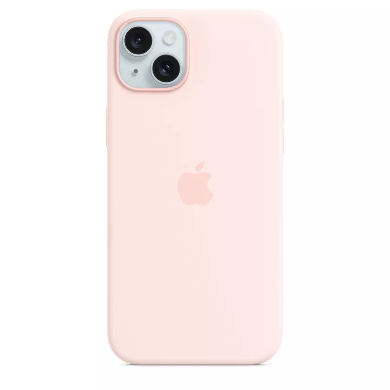 Silicone dėklas su MagSafe, iPhone 15 Plus, šviesiai rožinis