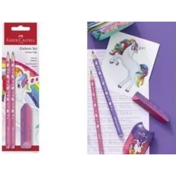 Medinių pieštukų rinkinys Faber-Castell Einhorn HB rožiniai – 1 rinkinys