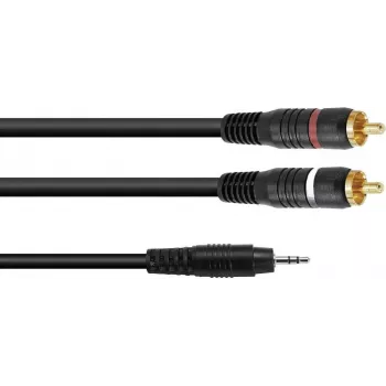 Garso adapterio laidas Omnitronic 3,5 mm lizdas į 2×RCA, 6 m, modelis 30225148