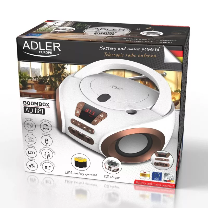 ADLER AD 1181wc - CD/MP3 grotuvas (boombox)