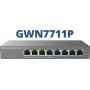 Valdomas L2 Gigabit PoE tinklo jungiklis Grandstream GWN7711P — 8x RJ-45 10/100/1000, 48V DC, stalinis/sieninis