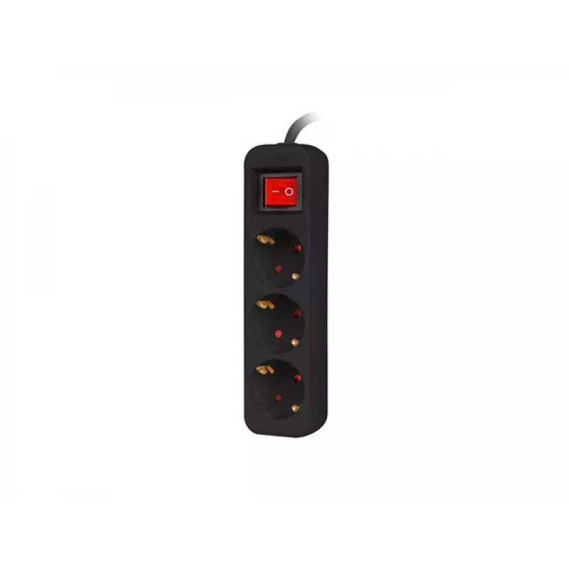 Prailginimo laidas Lanberg PS1-03F-0150-BK 1,5 m 3 kištukiniai lizdai juodas