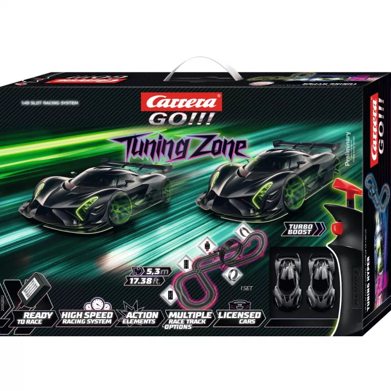 Lenktynių automobilių rinkinys CARRERA GO!!! Tuning Zone 5,3 m trasos ilgis