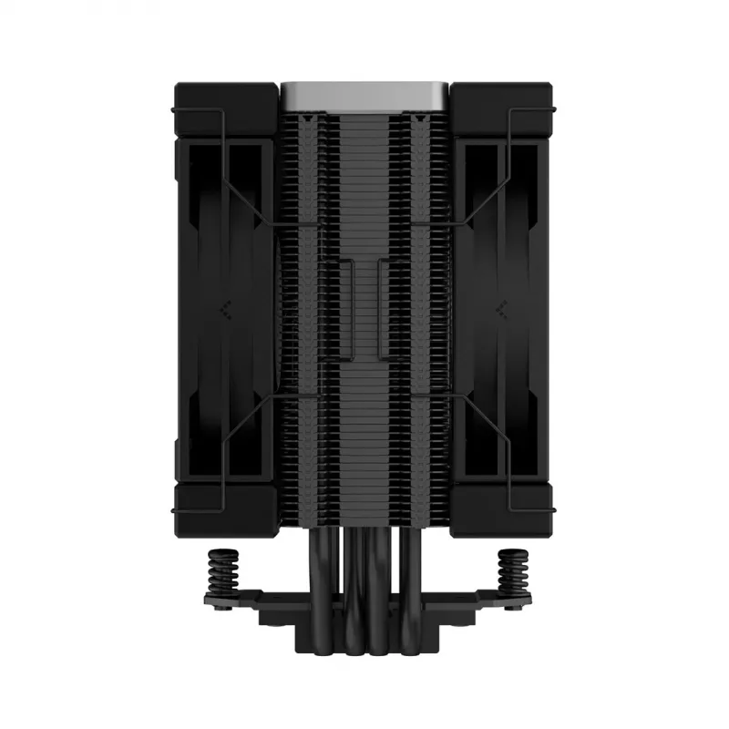 Oro aušintuvas DeepCool AK400 ZERO DARK PLUS — 120 mm FDB ventiliatorius, 4 šilumos vamzdeliai 6 mm, skirtas LGA 1700/AM4/AM5, aukštis 155 mm, juodas