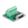 DeLOCK D-Sub 15 pinų kištukas į gnybtų bloką DIN bėgeliui 58mm x 61mm x 30mm