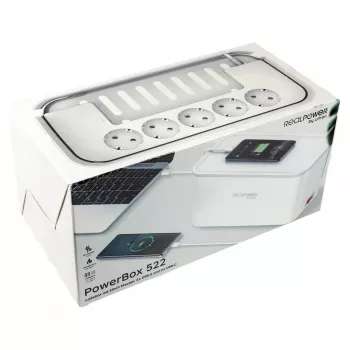 Prailginimo laidas RealPower PowerBox 522 1,5 m 5 AC lizdai Baltas