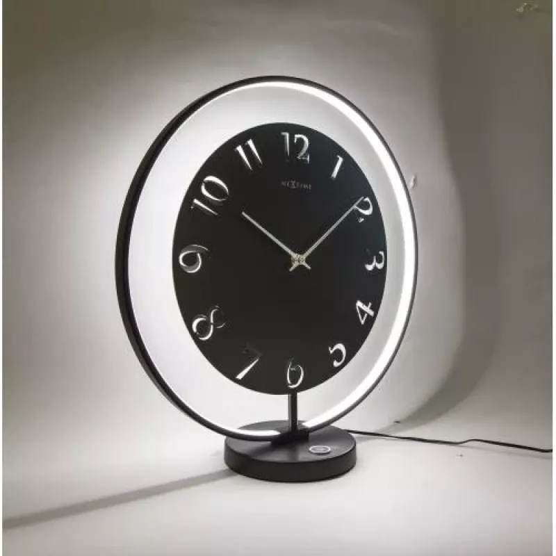 NeXtime Ting 5188zw stalinis laikrodis su šviesos funkcija, 41x40 cm, juodas