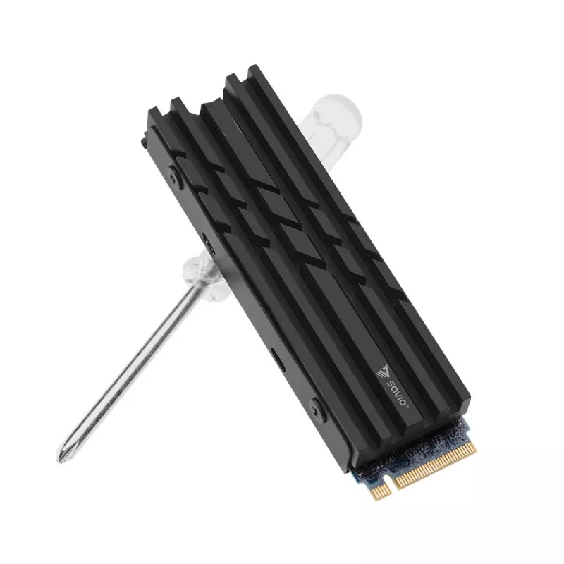 Oro aušintuvas SAVIO M.2 NVMe 2280 AK-60 Black, skirtas 22x80 mm SSD