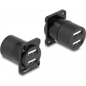 DeLOCK D tipo modulis USB 2.0 Type-A 2 x moteriška į moterišką