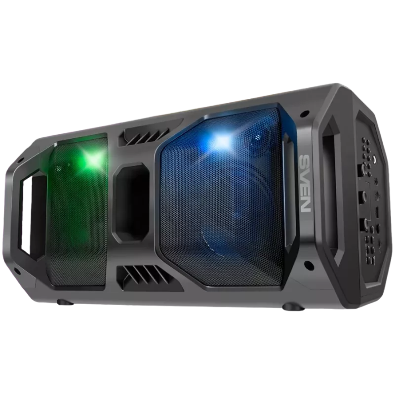 Nešiojamas garsiakalbis SVEN PS-600, juodas (50W, TWS, Bluetooth, FM, USB, microSD, LED ekranas, 4000 mAh)