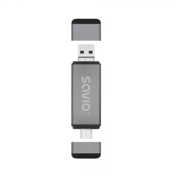 Kortelių skaitytuvas SD 3v1, USB-C + USB-A 2.0 + Micro USB