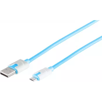 USB laidas S/CONN 14-50013 USB 2.0 2m USB A Micro-USB B mėlynas