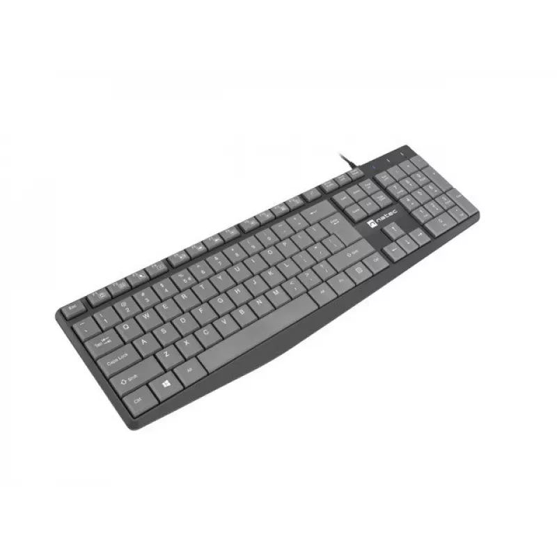 Pilno dydžio laidinė klaviatūra NATEC NKL-1507 USB QWERTY US International Pilka/Juoda, 105 klavišai, skaičių blokas