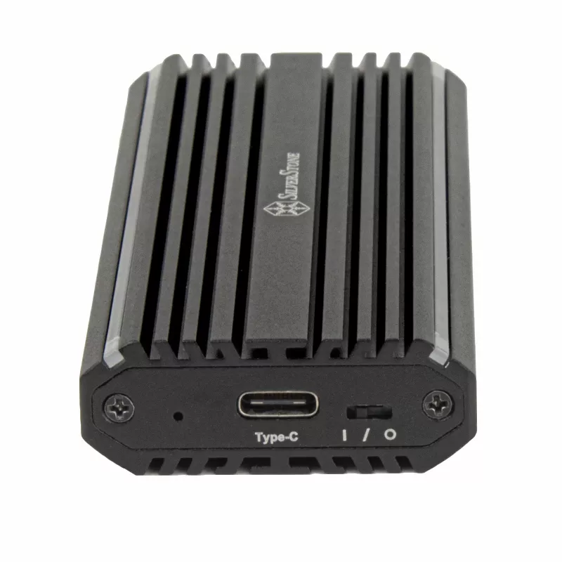 SilverStone SST-MS13 išorinis M.2 SSD dėklas, USB 3.2 Gen 2, RGB LED būsenos ekranėlis, juodos spalvos