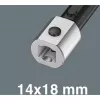 Wera Click-Torque X 7 sukimo veržliaraktis su juodai-žalia rankena, kvadratinis 14x18 mm