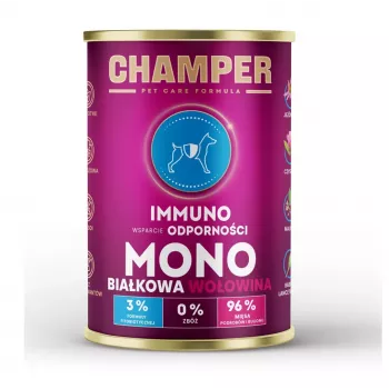 CHAMPER Immuno Monoprotein Jautiena šlapias šunų maistas 400g