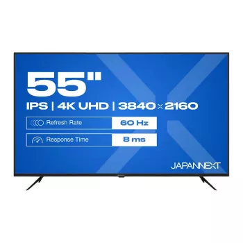 139,0 cm (55 inch) JAPANNEXT JN-IPS550UHD60F 4K Ultra HD IPS 60Hz HDMI USB WLAN Garsiakalbiai Juodas