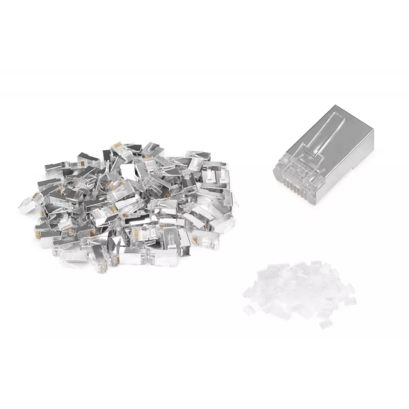 Digitus CAT 6 modulinis kištukas apvaliam kabeliui prakišamas 100 vnt RJ-45 Vyriškas Sidabrinis Skaidrus