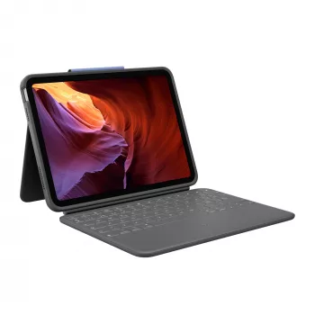 Logitech Rugged Folio - QWERTY - ispaniškas - 1,8 cm - 1,2 mm - Apple - iPad (10th gen) Model: A2696 - A2757 - A2777