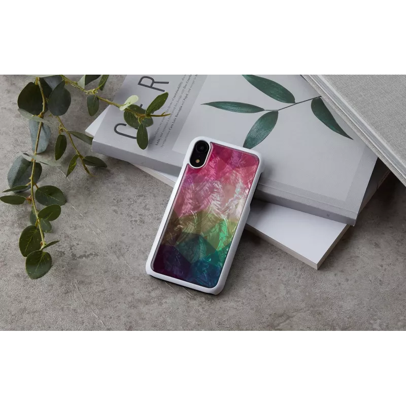 Dėklas išmaniajam telefonui iKins, skirtas iPhone XR – vandens gėlių dizainas, baltas