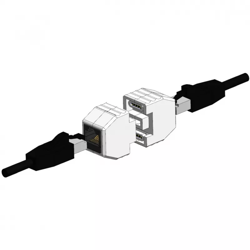 ALLNET TP-TP CAT6A 8 kontaktų magnetinė RJ45 mova su PoE 10G
