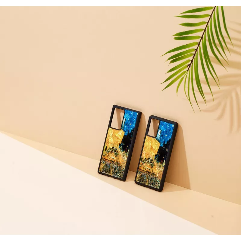 Telefono dėklas iKins Samsung Galaxy Note 20 Ultra — juodas kavinės terasos dizainas