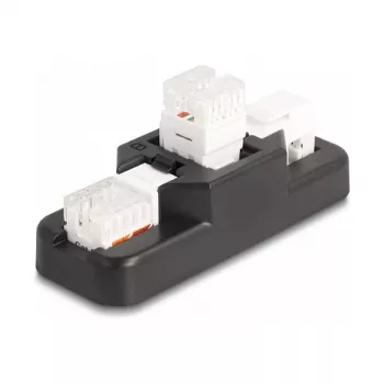 DeLOCK Keystone LSA rinkinys RJ45 RJ11 Cat.6 juodas užsegamas laikiklis