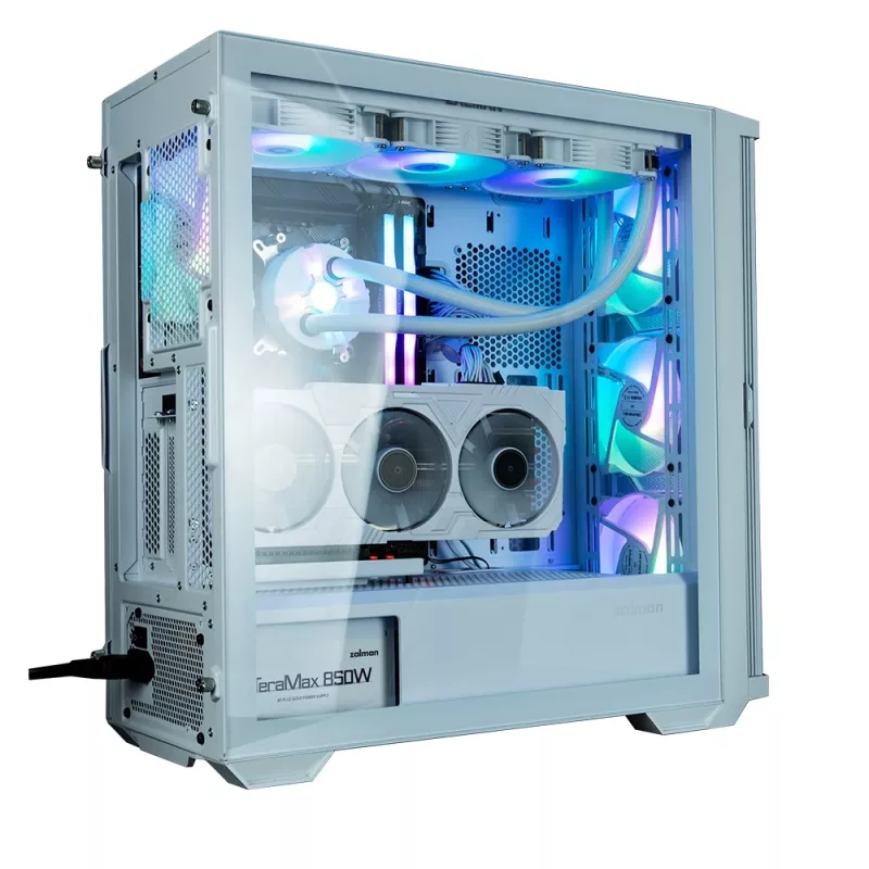 Zalman Z10 DUO ATX korpusas baltas su ZM-IF120 x4 ventiliatoriais
