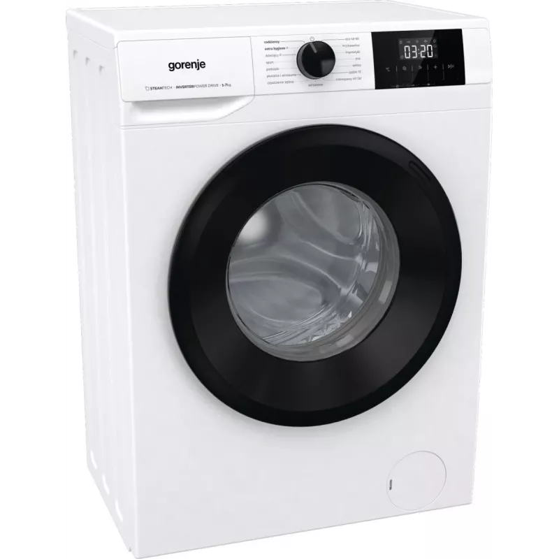 Laisvai pastatoma skalbimo mašina Gorenje W3NGPI72SBS, 7 kg, 1200 aps./min., inverterinis variklis, garų funkcija, 15 programų, balta