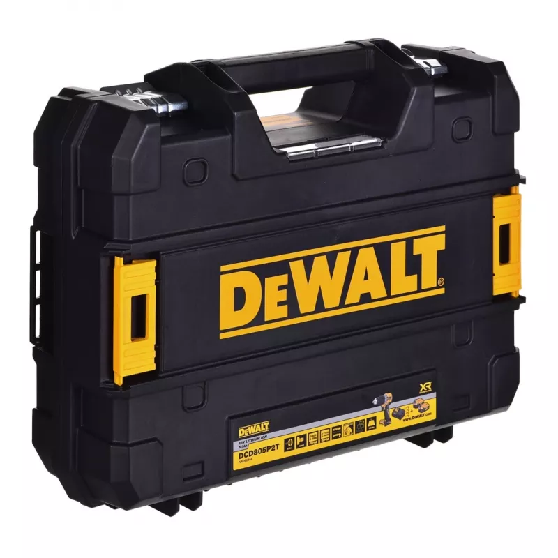 Gręžtuvas/suktuvas Dewalt DCD805P2T 18V 2x5,0Ah BL Tstak