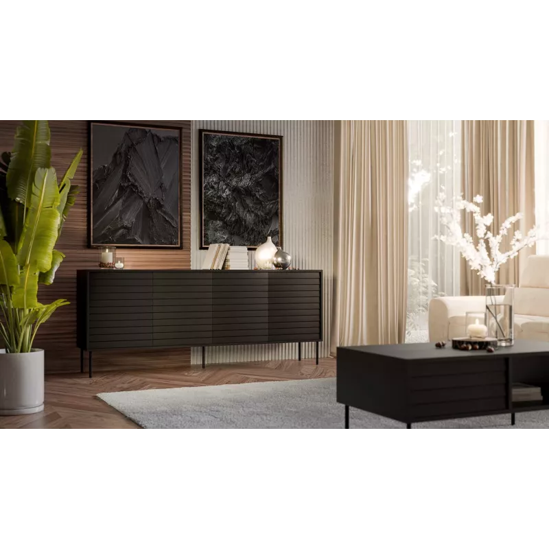 Komoda Cama 4D CORTINA 2000×400×810 mm juoda
