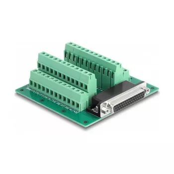 DeLOCK D-Sub HD 44 kontaktų moteriškas adapteris į gnybtų bloką DIN bėgiui 84mm x 86mm x 30mm