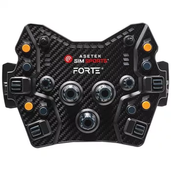 Valdymo skydelis Asetek SimSports Forte GT – kompaktiškas lenktynių pultas su mygtukais ir sukikliais