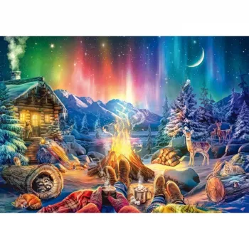 Dėlionė 1000 dalių „Lagerfeuerromantik unterm Sternenhimmel“