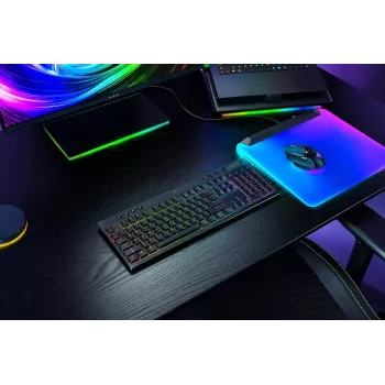 Gaming klaviatūra Razer BlackWidow V4 Low-profile Wireless – žemo profilio mechaniniai klavišai, Bluetooth ir 2,4 GHz