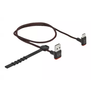 USB laidas DeLOCK EASY-USB 2.0 Type-A vyriškas į Type-C vyriškas kampuotas 0,5 m juodas