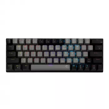 Mechaninė žaidimų klaviatūra White Shark Wakizashi GK-002721V2 – pilkai juodas rėmas, US išdėstymas, mėlyni jungikliai