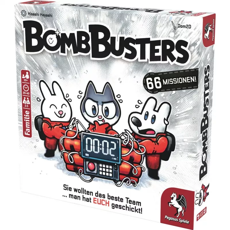Stalo žaidimas Pegasus Spiele Pegasus Bomb Busters (Spiel des Jahres 2025) – šeimyninis strateginis žaidimas