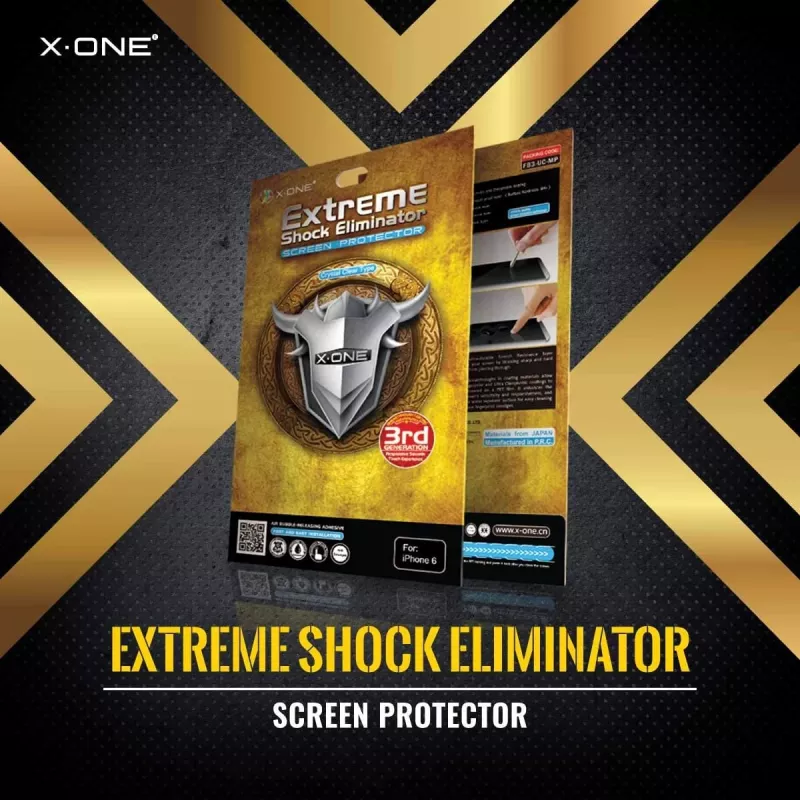 Apsauginis stiklas X-ONE Extreme Shock Eliminator, skirtas iPhone X – juodos spalvos, atsparus smūgiams, patvarus