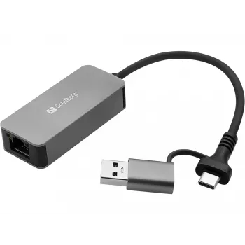 USB-C/USB-A adapteris SANDBERG 136-68 su 2,5 GbE RJ45 eterneto prievadu